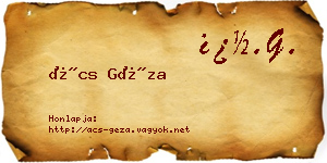 Ács Géza névjegykártya